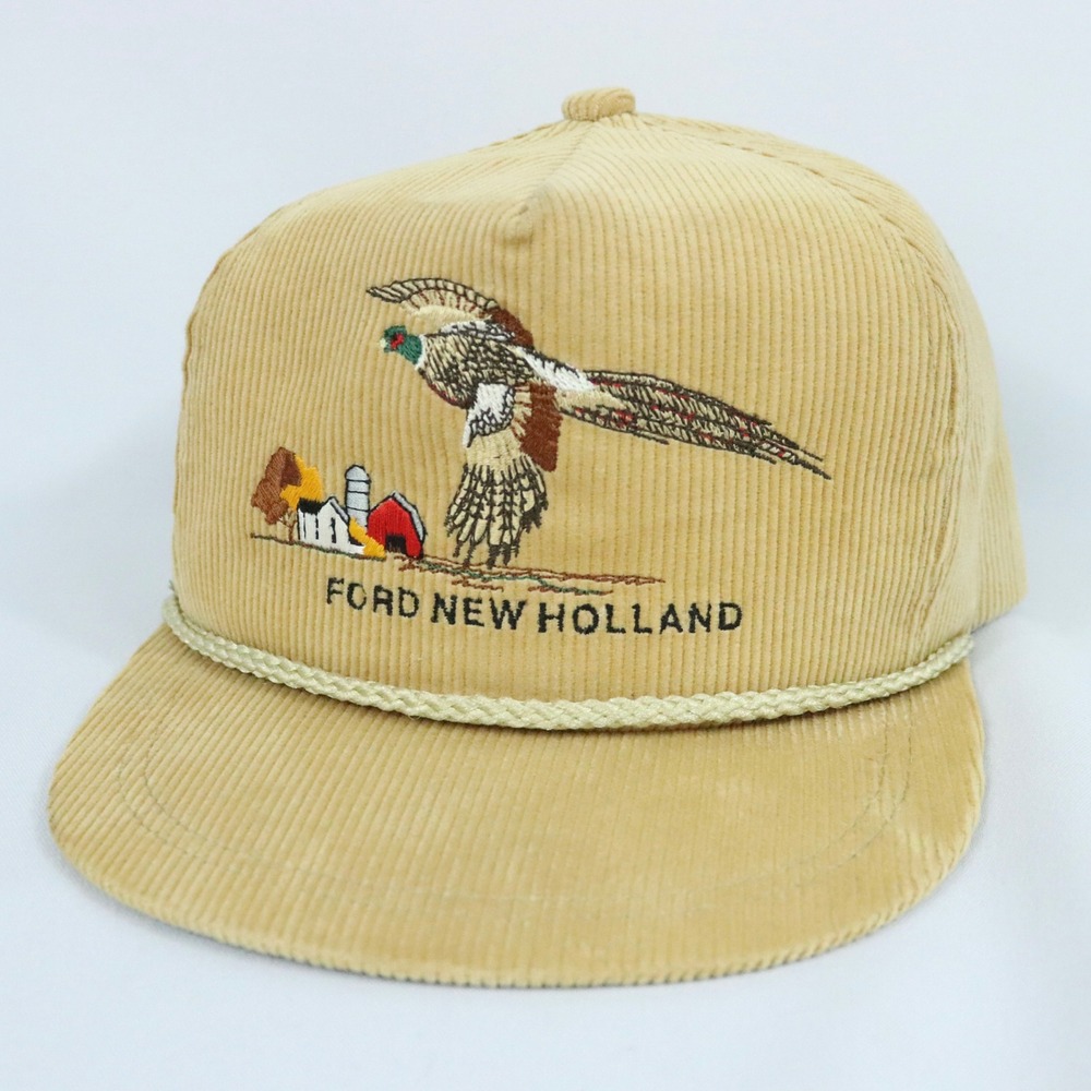 Vintage K-Brand Ford New Holland Hat Corduroy Farm Pheasant Wildlife Series 1990